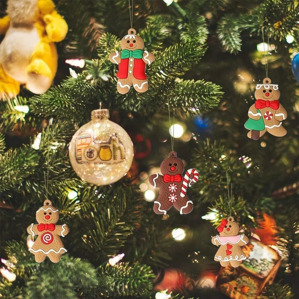 12pcs Gingerbread Man Ornaments for Christmas Tree 3 INCH